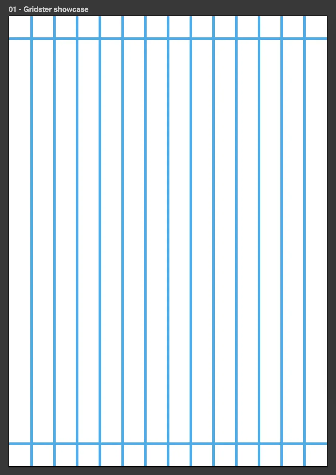 Колонная сетка, созданная Gridster