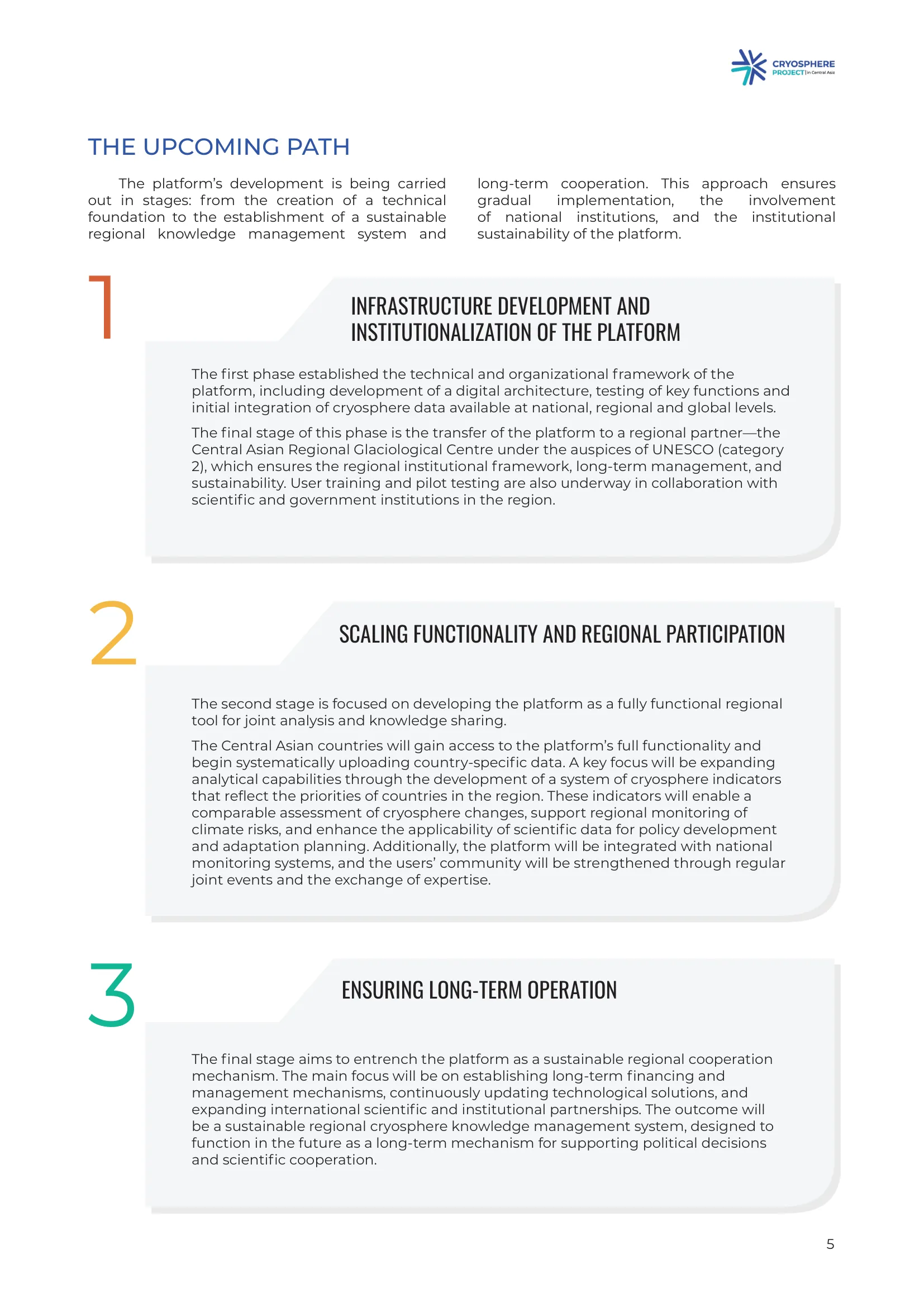 Cryosphere Knowledge Platform, right page