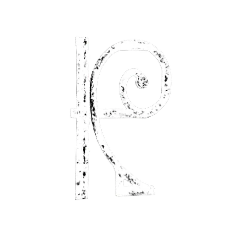 Буква R шрифта Republica