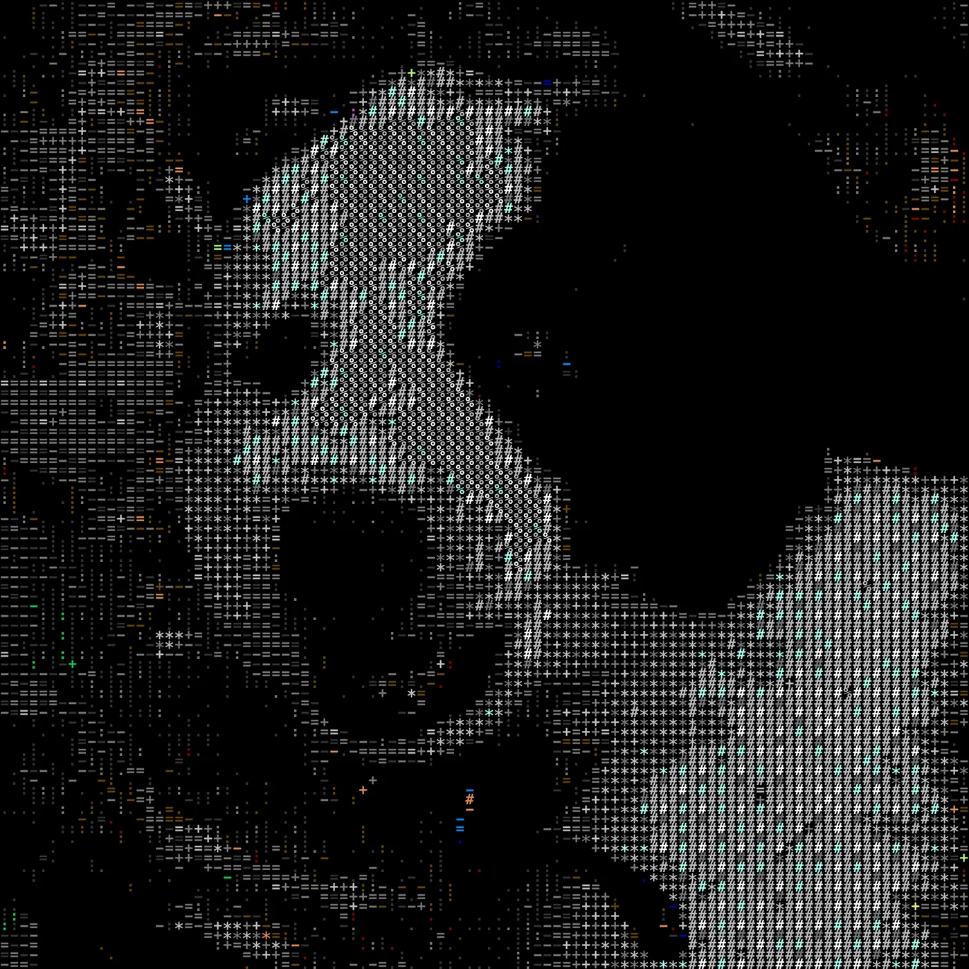 ASCII art: собака Жулик после обработки в Deepfries